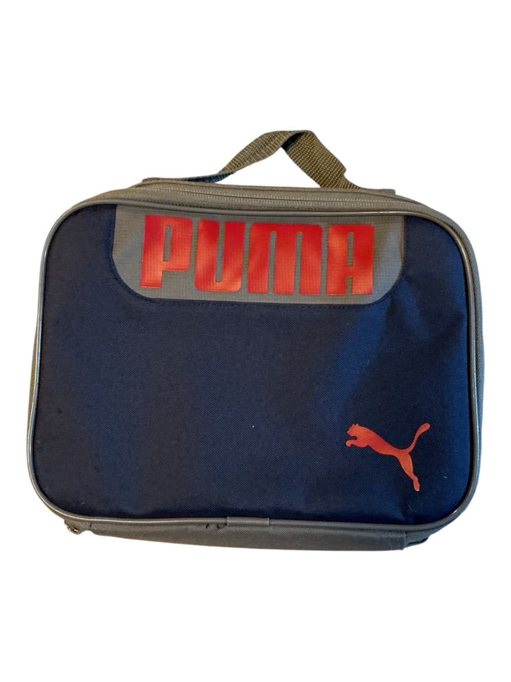 PUMA Navy and Gray Toiletry Bag with Red Logo